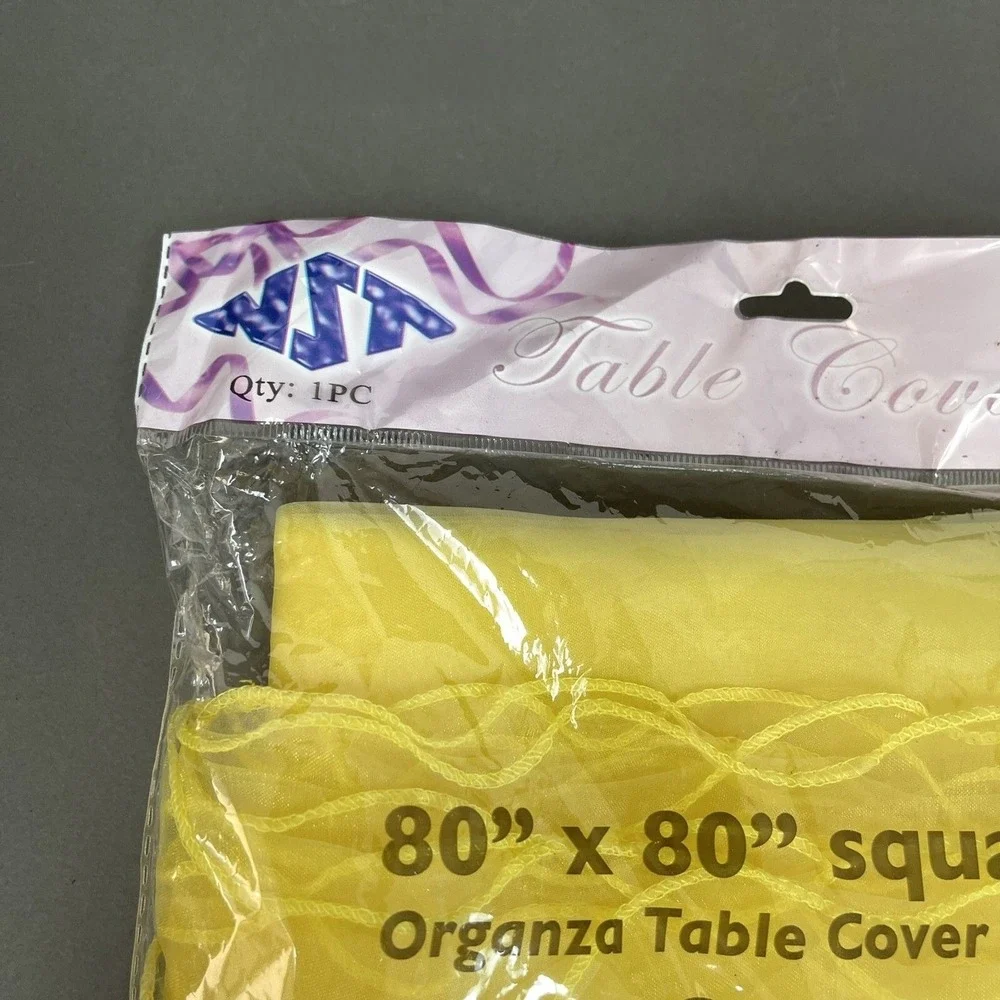 Natural Star Inc. NST Organza Table cover Ruffled Edge Yellow 80
